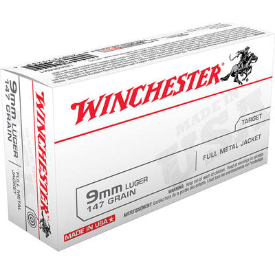 Winchester Ammo Best Value 9mm 147 Grain FMJ 50 Ro