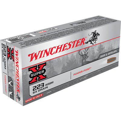 Winchester Ammo Super-X 223 WSSM 64 Grain Power-Po