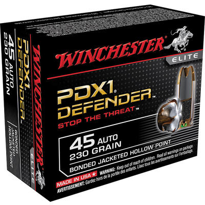 Winchester Ammo Elite PDX1 Defender 45 ACP Bonded