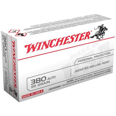Winchester Ammo Best Value USA 380 ACP JHP 95 Grai
