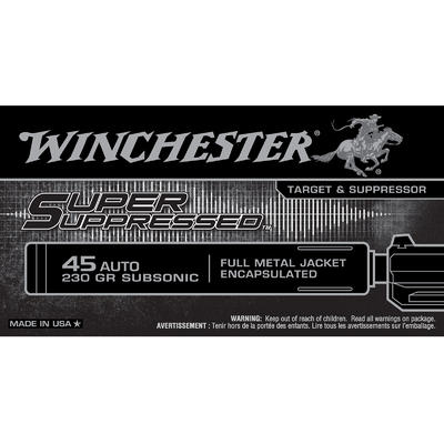 Winchester Ammo Suppressed 45 ACP 230 Grain FMJ 50