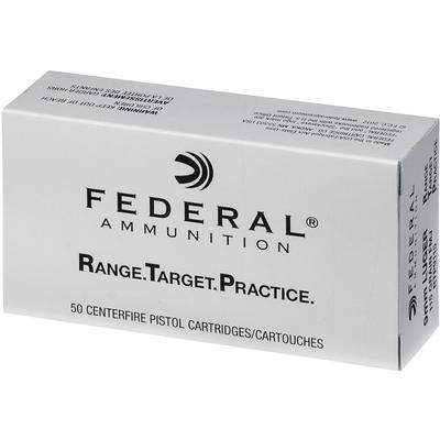 Federal Ammo Range and Target 9mm 115 Grain FMJ 50
