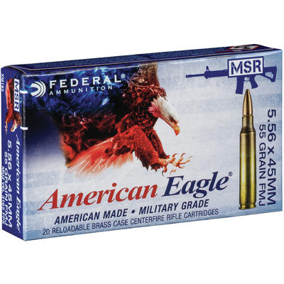 Federal Ammo XM193 5.56x45mm (5.56 NATO) Boat Tail