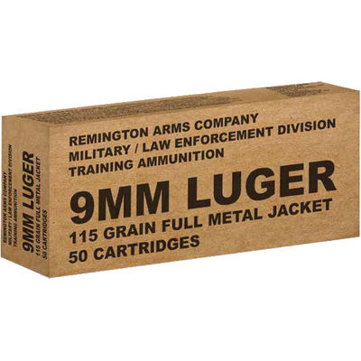 Remington Ammo Overrun 9mm 115 Grain FMJ 50 Rounds Remington Ammo Overrun 9mm 115 Grain FMJ 50 Rounds