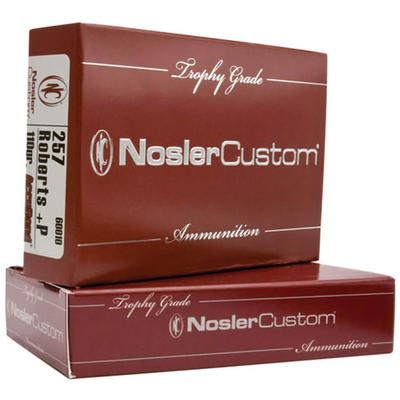 Nosler Ammo Trophy 257 Roberts+P 110 Grain AccuBon