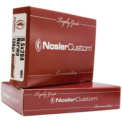 Nosler Ammo Trophy 6.5mmX284 Norma 130 Grain AccuB