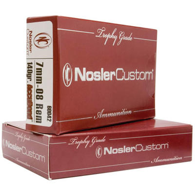 Nosler Ammo Trophy 7mm-08 Remington 140 Grain Accu