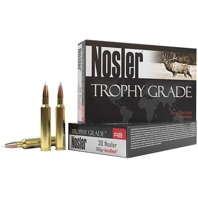 Nosler Ammo Trophy Grade 30 Nosler 180 Grain AccuB