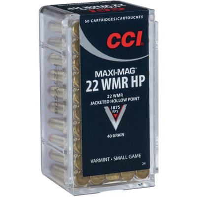 CCI Rimfire Ammo Maxi Magnum .22 Magnum (WMR) JHP CCI Rimfire Ammo Maxi Magnum .22 Magnum (WMR) JHP