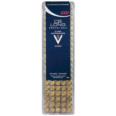 CCI Rimfire Ammo Low Noise .22 Long CB LRN 29 Grai