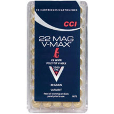 CCI Rimfire Ammo .22 Magnum (WMR) V-Max 30 Grain 5