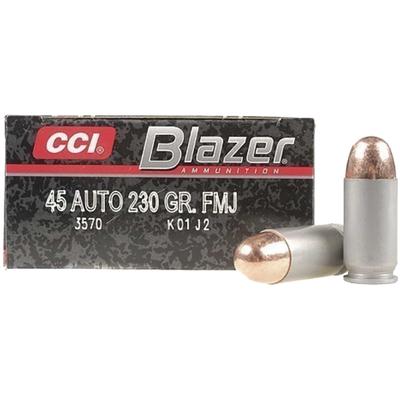 CCI Ammo Blazer 45 ACP FMJ 230 Grain 50 Rounds [35