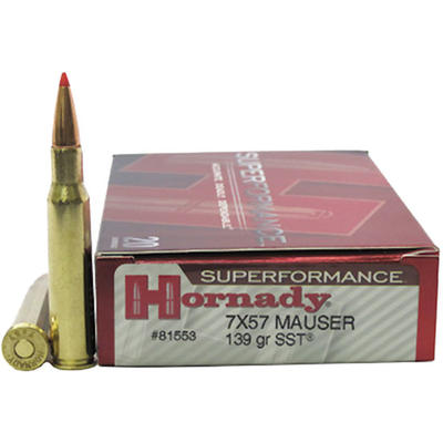Hornady Ammo Super Shock Tip 7x57mm Mauser SST 139