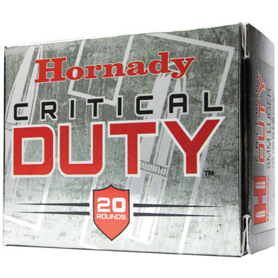 Hornady Ammo Critical Duty 9mm+P FlexLock 135 Grai