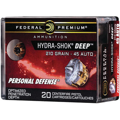 Federal Ammo Personal Defense 45 ACP 210 Grain Hyd Federal Ammo Personal Defense 45 ACP 210 Grain Hyd