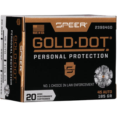 Speer Ammo Gold Dot Personal Protection 45 ACP 185