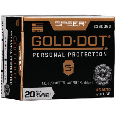 Speer Ammo Gold Dot Personal Protection 45 ACP 230