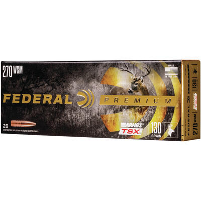 Federal Ammo 270 Win Short Mag (WSM) 130 Grain Bar