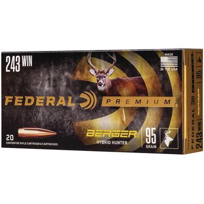 Federal Ammo 243 Winchester 95 Grain Berger Hybrid