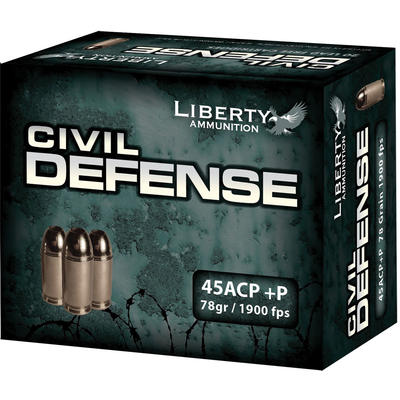 Liberty Ammo Civil Defense 45 ACP+P 78 Grain LF Fr