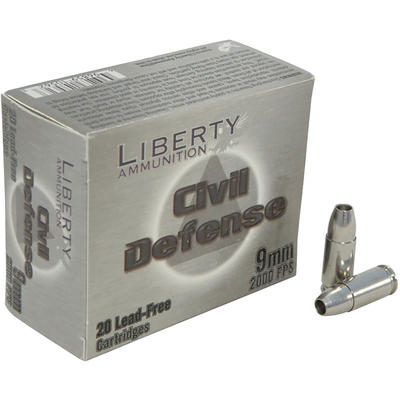 Liberty Ammo Civil Defense 9mm+P 50 Grain LF Fragm
