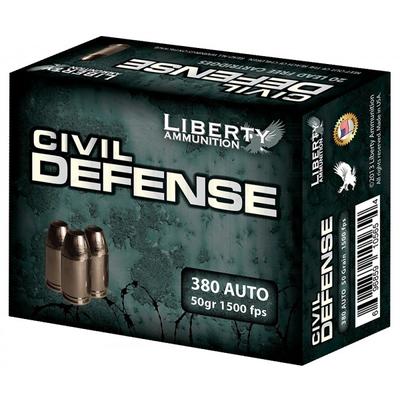 Liberty Ammo Civil Defense 380 ACP 50 Grain LF Fra