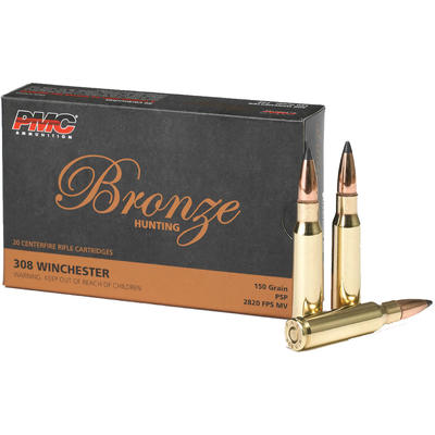 PMC Ammo Bronze 308 Winchester 150 Grain PSP 20 Ro