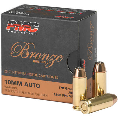 PMC Ammo Bronze 10mm 170 Grain JHP 25 Rounds [10B]