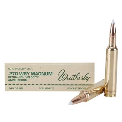 Weatherby Ammo 270 Weatherby Magnum AccuBond CT 14