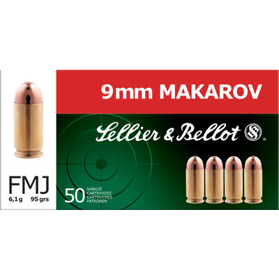 Sellier & Bellot Ammo 9x18 Makarov 95 Grain FM