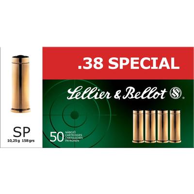 Sellier & Bellot Ammo 38 Special 158 Grain SP
