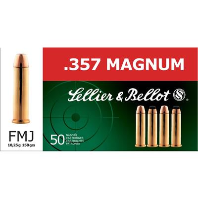Sellier & Bellot Ammo 357 Magnum 158 Grain FMJ