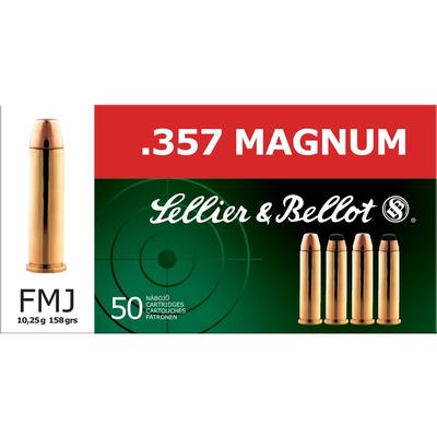 Sellier & Bellot Ammo 357 Magnum 158 Grain FMJ