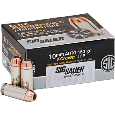 Sig Sauer Ammo V-Crown 10mm 180 Grain HAP 20 Round
