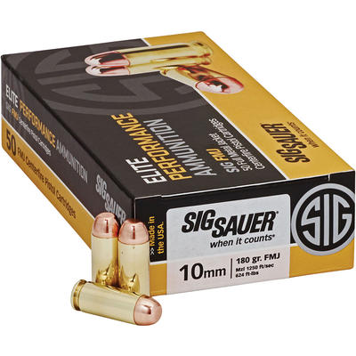 Sig Sauer Ammo FMJ 10mm 180 Grain FMJ 50 Rounds [E