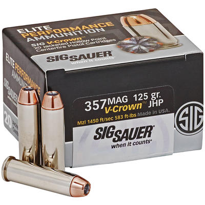 Sig Sauer Ammo V-Crown JHP 357 Magnum 125 Grain JH