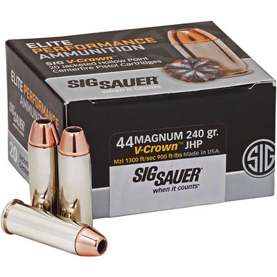 Sig Sauer Ammo V-Crown 44 Magnum 240 Grain JHP 20