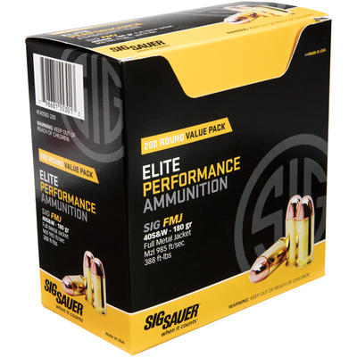Sig Sauer Ammo Elite Ball 40 S&W 180 Grain FMJ
