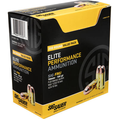 Sig Sauer Ammo Elite Ball 10mm 180 Grain FMJ 200 R Sig Sauer Ammo Elite Ball 10mm 180 Grain FMJ 200 R