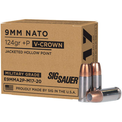 Sig Sauer Ammo Elite V-Crown 9mm 124 Grain JHP 20