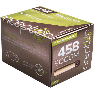 PolyCase Ammo Inceptor Hunting 458 SOCOM 200 Grain