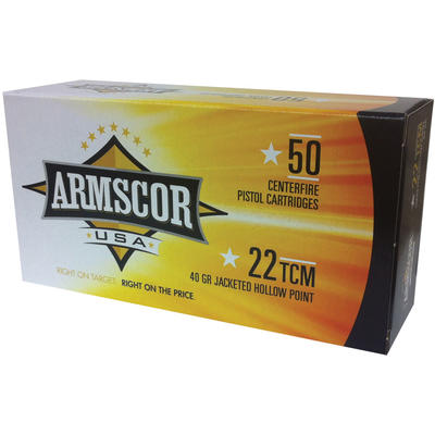 Armscor Ammo 22 Tuason-Craig-MicroMagnum (TCM) 40 Grain JHP [FAC22TCM1N ...