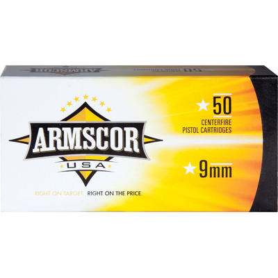 Armscor Ammo 9mm 115 Grain FMJ 50 Rounds [FAC92N]