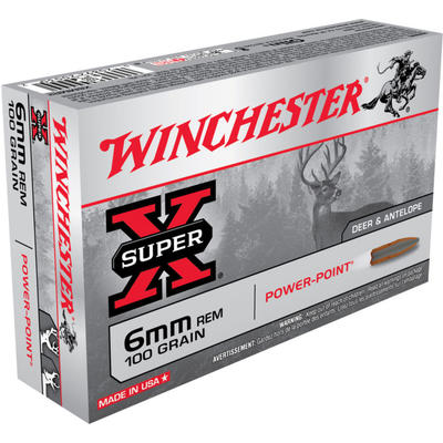 Winchester Ammo Super-X 6mm Remington 100 Grain Po
