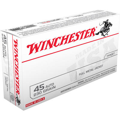 Winchester Ammo Best Value 45 ACP 230 Grain FMJ 50 Winchester Ammo Best Value 45 ACP 230 Grain FMJ 50