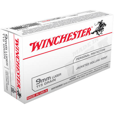 Winchester Ammo Best Value 9mm 115 Grain JHP 50 Ro