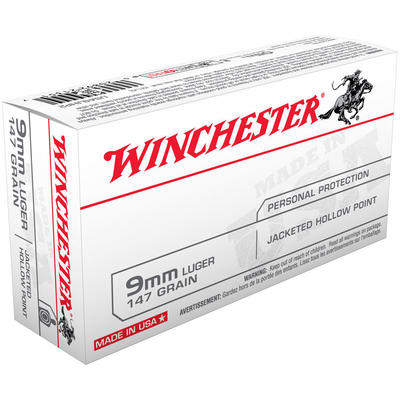Winchester Ammo Best Value 9mm 147 Grain JHP 50 Ro