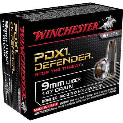 Winchester Ammo Elite PDX1 Defender 9mm Bonded JHP