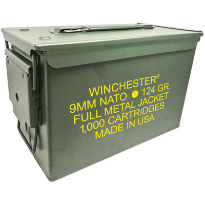Winchester Ammo USA 9mm NATO 124 Grain FMJ 1000 Ro