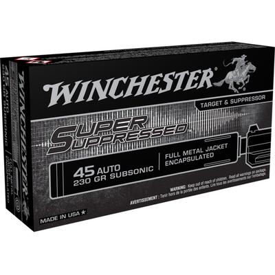 Winchester Ammo Suppressed 45 ACP 230 Grain FMJ 50